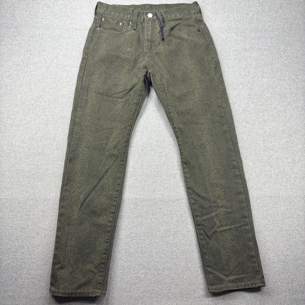 Levis Premium 502 Jeans Mens 28x28 (Actual) Reptile Green Slim Fit Made Crafted